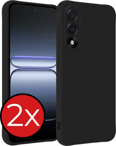 Hoesje - 2 Stuks - Geschikt voor OnePlus Nord 5 - Sterk & Shockproof - Telefoonhoes - Back Cover - Case Siliconen - Telefoon Hoes - Zwart