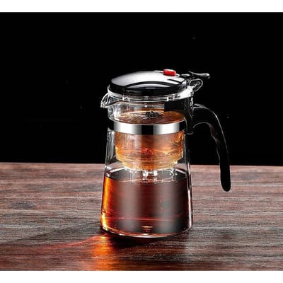 500ml-1800ml Glazen Theepot Pers om Thee te Filteren Waterafscheider Huishouden Kantoor Filter Theezetapparaat Kung Fu Theeservies Vakantiegeschenken gray