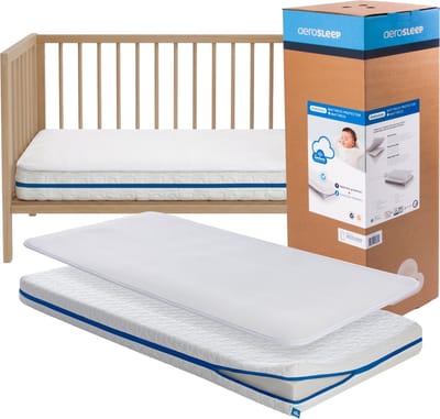 AeroSleep® Evolution 2-in-1 matraspakket: Babymatras + 3D matrasbeschermer - 80 x 40 cm