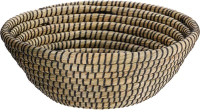 Excellent Houseware Fruitschaal Rotan - gevlochten riet - D32 x H12 cm - naturel - mand