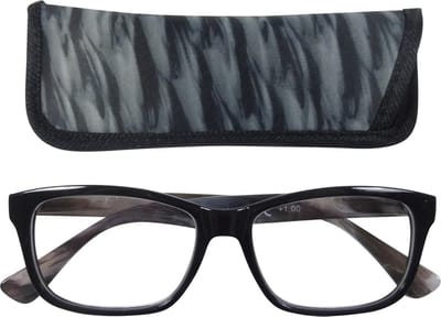 Lilly&June Leesbril Zwart Grijs Marmer +1 - Met Bijpassend Etui