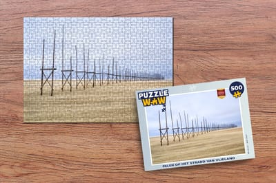 Puzzel Palen op het strand van Vlieland - Legpuzzel - Puzzel 500 stukjes