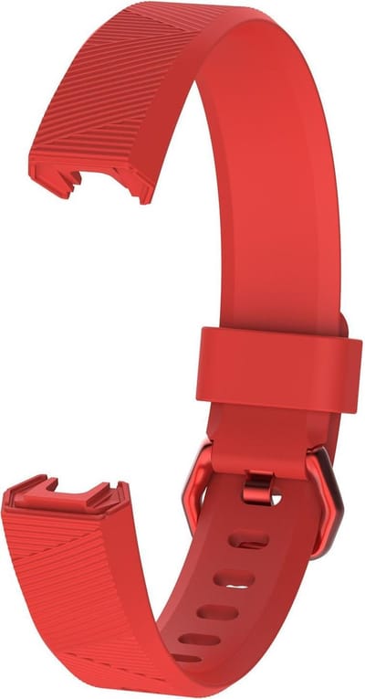 KELERINO. Siliconen bandje geschikt voor Fitbit Alta (HR) - Gespsluiting - Rood - Large
