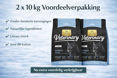 Natural Health graanvrij kattenvoer Veterinary Diet Urinary Struvit 2x 10 kilo - Kat