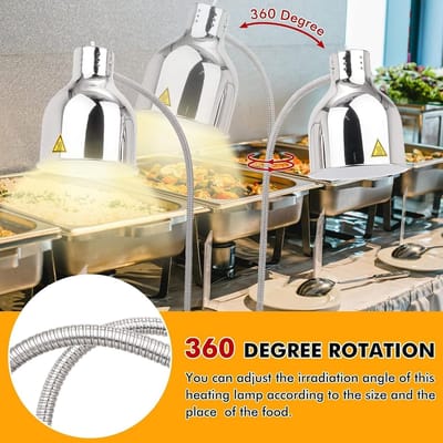 Voedselverwarmer Station - Buffet Warmer - Restaurantkeuken Thuis - Dubbele Regelbare Kap - 70x27cm - Metaal