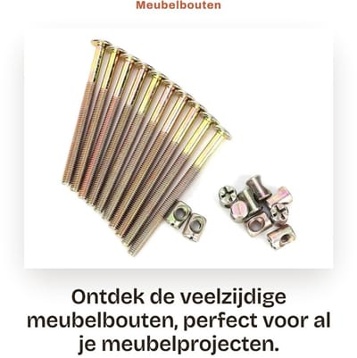Dailygoods- Meubelbouten 10 Stuks - Schroeven/Moeren - Koolstofstaal - Bevestiging voor Meubels - 100 mm - Duurzaam en Roestbestendig - Bevestigingsbouten