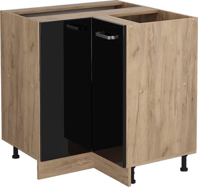 Vicco R-Line Hoekkast – 75.6 cm zonder werkblad Zwart hoogglans