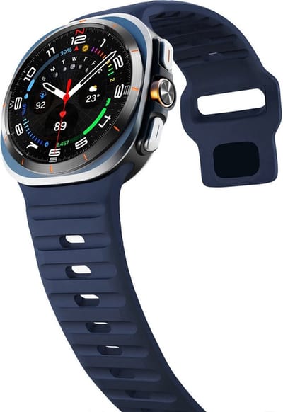 Siliconen bandje - geschikt voor Samsung Galaxy Watch Ultra (47mm) / Ultra 2025 (47mm) - donkerblauw