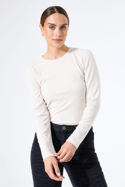 GARCIA Dames Effen T-shirt Bruin Lange mouw