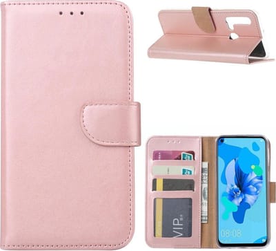 Bookcase Geschikt voor: Huawei P20 Lite 2019 - Rose Goud - portemonnee hoesje
