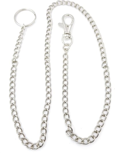 Metalen broekketting voor sleutels, pasje of portemonnee unisex 65 cm