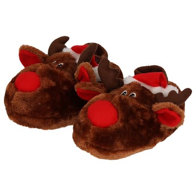 Kerstsloffen Kinderen - Unisex - Bruin / 23/24
