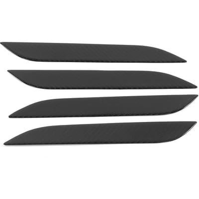 4 stuks Buitendeurhandvat Cover Trim Echte Koolstofvezel Decoratie Geschikt voor Tesla Model S 2014 2021 Glanzende Koolstofvezel black