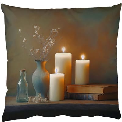 Sierkussens - Kussentjes Woonkamer - 50x50 cm - Kaarsen - Stilleven - Rustiek - Boeken