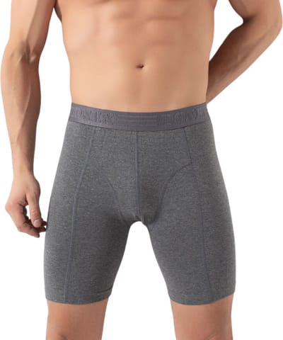 DONEX® Heren Boxershorts – 2 Stuks – Lange Pijpen – Antraciet – 92% Katoen – Maat L