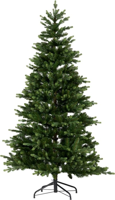 Kunstkerstboom 150 cm - Kerstboom met Metalen Standaard - Volle Groene Takken - 4-delig - PE/PVC