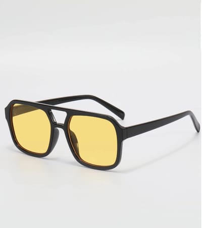 Zonnebril | Zonnebril Heren | Modebril - Dames - Damesbril - Casual Look - Geel Lens - Fancy | Gele Zonnebril | Yellow lens