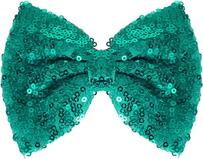 Haarclip met organza strik turquoise - 12 cm