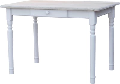 Eettafel Keukentafel - Houten Tafel met Lade - Samen Eten - Massief Grenenhout - 70 x 100 cm - Wit