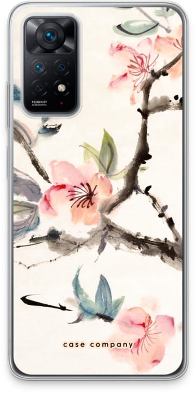 Case Company® - Hoesje geschikt voor Xiaomi Redmi Note 11 Pro hoesje - Japanse bloemen - Soft Cover Telefoonhoesje - Bescherming aan alle Kanten en Schermrand