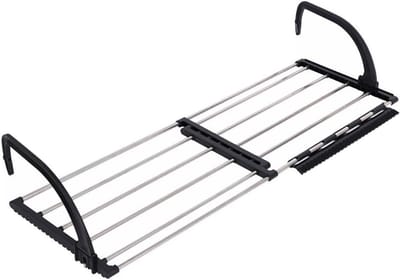 SnelShoppen - 1Pcs Zwarte Hangende Droogrek, Balcon Droogrek, Radiator Droogrek, Radiator Handdoekenhouder, Ruimtebesparend, Voor Kleding Handdoeken O