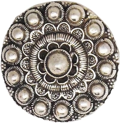 Zeeuws Meisje - Zeeuwse knoop broche 4 cm zwaar verzilverd met veiligheidssluiting