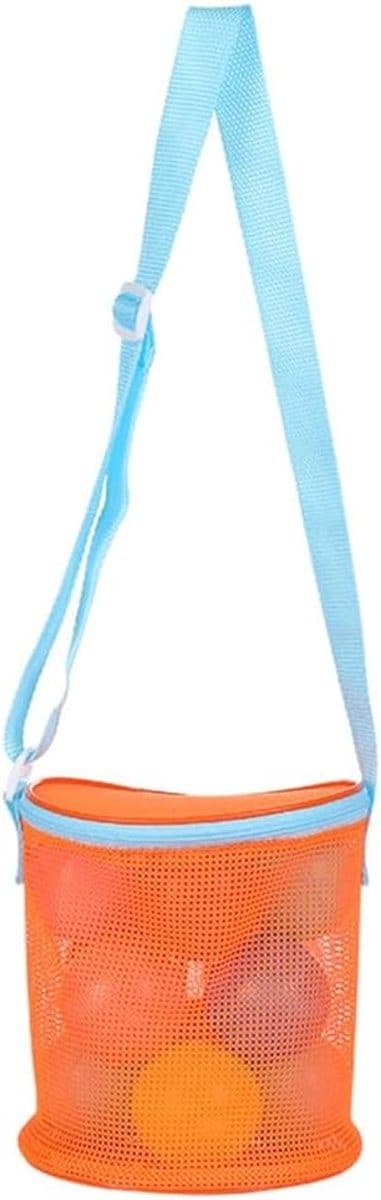 Strandtas Net - Speelgoedtas Net - Strandplezier Opslag - Lichtgewicht en Compact - N.v.t. - Oranje Blauw Band