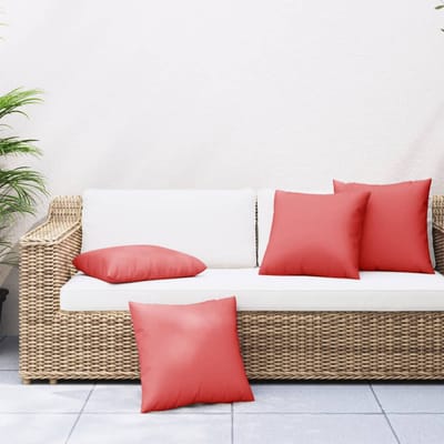 vidaXL - Bankkussens - 4 - st - 40x40 - cm - stof - rood