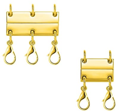 Gelaagde Magnetische Ketting Sluiting voor Sieraden - 2 Strengen en 3 Strengen in Goud