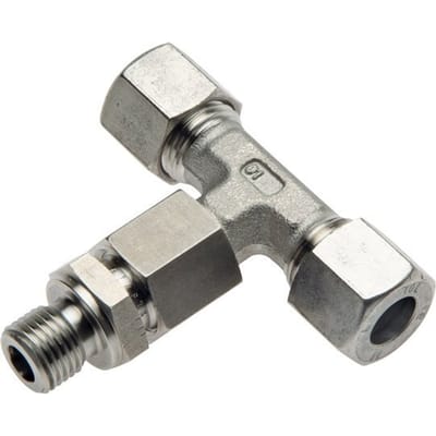 6L & G1/8'' RVS T-stuk Snijringkoppeling Buitendraad 315bar Verstelbaar ISO 8434-1