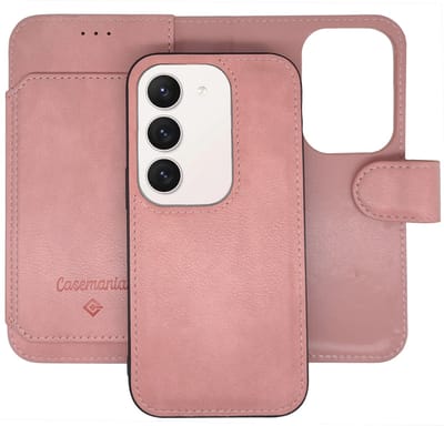 Casemania Hoesje Geschikt voor Samsung Galaxy A35 - Roze - 2 in 1 Luxe Kunstlederen Portemonnee Book Case met Extra Vakken