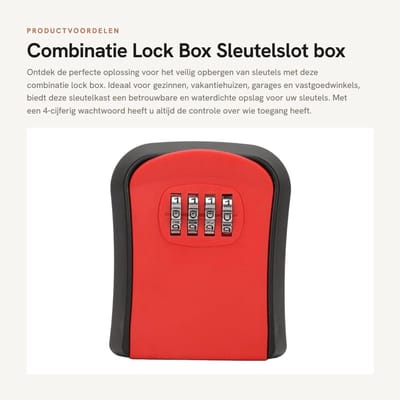 Dailygoods- Sleutelslot met 4-cijferige code - Sleutelkast - Sleutelkluisje voor buiten - Waterdichte sleutelopslag - ABS materiaal - Geschikt voor gezinnen en vakantiehuizen - Sleutelkluis