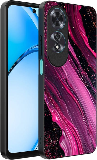 Smartphonica Telefoonhoesje Geschikt voor Oppo A60 met marmer opdruk - TPU backcover case marble design - Paars Roze geschikt voor Oppo A60