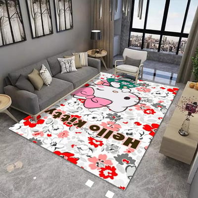 Sanrio Hello Kitty Kawaii Tapijt voor Woonkamer en Slaapkamer bedzijde sofa Vloerkleed Roze Kamerdecoratie Cadeau voor liefhebber 50X80CM