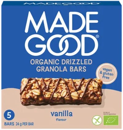 MadeGood Granola Repen Chocolate Drizzled Vanilla - 5 stuks