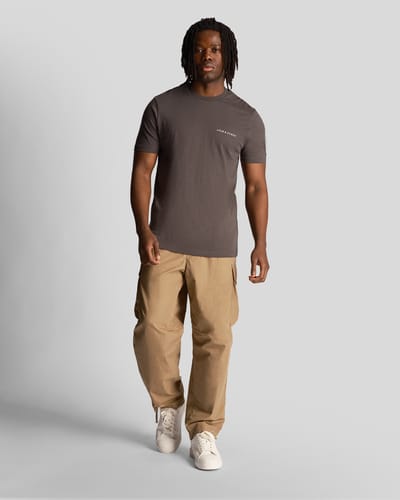 Lyle & Scott effen gunmetal T-shirt met geborduurd logo