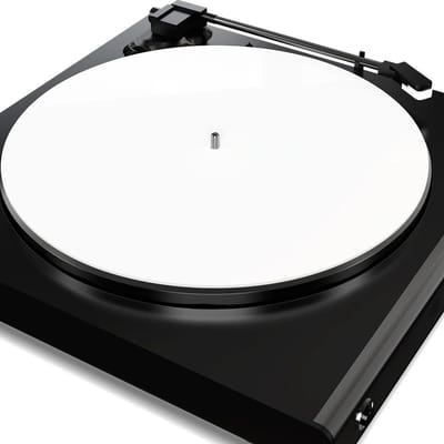 Dailygoods - Acryl Draaitafelmat - Antistatische Slipmat - Verbeterde Geluidskwaliteit - Helder Wit - Geschikt voor 12 inch Platenspelers - 33 1/3 Rpm...