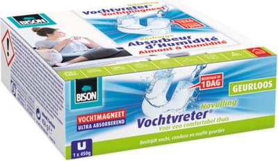 Bison Vochtvreter Vochtmagneet Neutraal - 12 x 450 gr - Voordeelverpakking