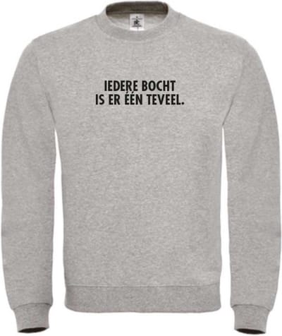 Iedere bocht is er één teveel wintersport sweater grijs M - soBAD. | Foute apres ski outfit | kleding | verkleedkleren | wintersporttruien | wintersport dames en heren