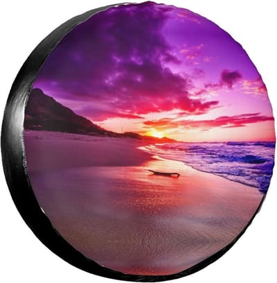 Reservewielhoes - Bandenhoes - Bescherming Banden - Verstelbaar Koord - Universeel 14-17 Inch - Strand Zonsondergang