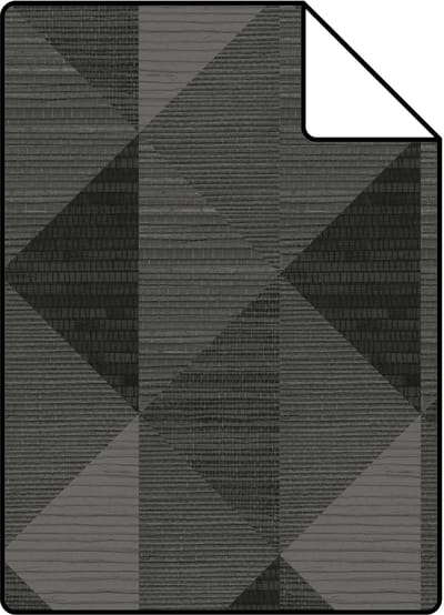 Proefstaal Origin Wallcoverings behang grasweefsel in grafisch 3D motief antraciet grijs - 26.5 x 21 cm - 347889-S