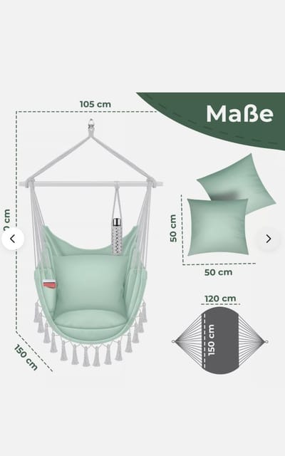 KESSER Hangstoel Groen 150kg | Comfortabel en stijlvol