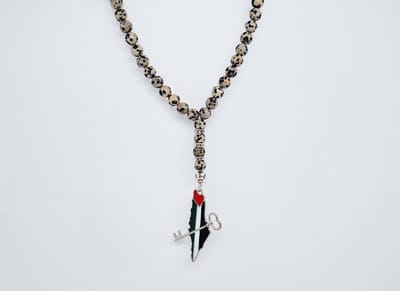 Handgemaakte Natuurstenen Autohanger "Bronzite "- Met metalen hanger "Sleutel Palestina" - 8 mm diameter van de korrel- Mooie accessoire en decoratie voor de auto