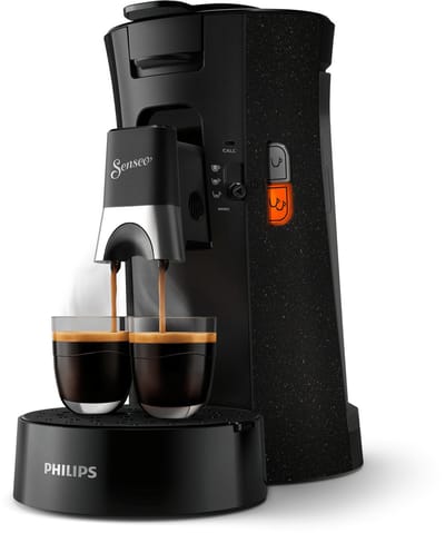 Philips Senseo Select Koffiepadmachine CSA240/20 - Keuze uit 1 of 2 Kopjes - Instelbare Intensiteit - Automatische Uitschakeling - Zwart met Spikkeleffect