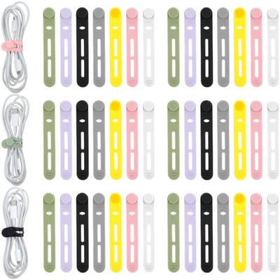 Dailygoods- Kabelbinders Herbruikbaar 42 Stuks - Silicone Kabelbinders - Resealable Kabelbinders - Multicolor Kabel Organizer - 8 cm x 1 cm - Perfect voor Kabelbeheer - Kabelorganizer