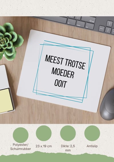 Akyol - meest trotse moeder ooit Muismat - Mama - trotse moeder - moeder cadeautjes - moederdag - verjaardagscadeau - verjaardag - cadeau - geschenk - kado - gift - moeder artikelen - 23 bij 19 cm