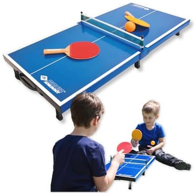 Mini tafeltennistafel met 2 batjes en 1 bal - Inklapbaar en draagbaar, ideaal voor thuisgebruik