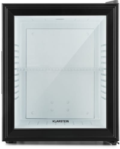 Klarstein Minibar Barmodel Koelkast - 23 Liter - glas - 23dB - Zwart - Minikoelkast - 5-15°C - voor Hotelkamer voor Kantoor - Stil Compact - Mini Fridge Kleine Koelkast Hotelkoelkast Drankkoeler Compact Koelkast