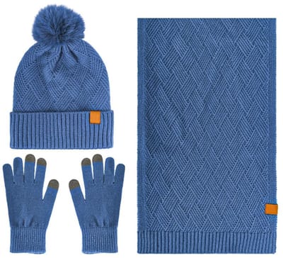Dailygoods- Muts 3-in-1 Set - Sjaal - Handschoenen - Touchscreen - Warm - Gebreid - Winterset