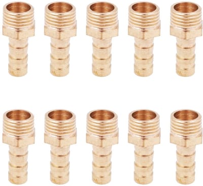 Hoge kwaliteit 10-delige messing slangconnector set voor vijver en zwembad, 1/4 inch 8mm slangaansluitingen en accessoires
